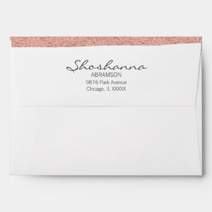 Rose Gold Brushstroke Bat Mitzvah 5x7 Envelope