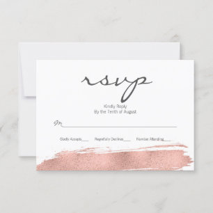 Rose Gold Brushstroke Bat Mitzvah RSVP Card