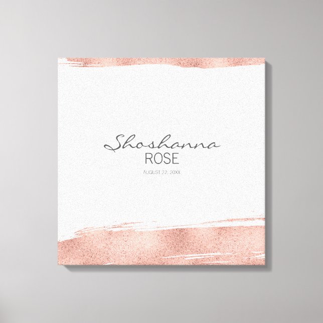 Rose Gold Brushstroke Bat Mitzvah Sign In Board (Front)