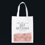 Rose Gold Brushstroke Bat Mitzvah Tote Bag<br><div class="desc">A faux simulated rose gold foil brushstroke design. Personalise the custom text above. You can find additional coordinating items in our "Rose Gold Brushstroke Bat Mitzvah" collection.</div>