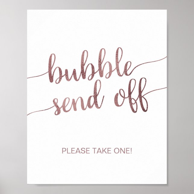 Rose Gold Bubble Send Off Poster (Front)
