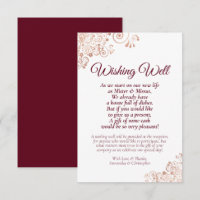 Rose Gold & Burgundy Wedding Wishing Well Poem