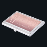 Rose Gold Business Card Case Your Name and Letter<br><div class="desc">Design Your Own Business Card Cases with Monogram Name Letter Rose Gold Blush Glitter Sparkle Personalised Anniversary - Party or Wedding Gifts / Supplies - Add Your Letter / Name - Text or Remove - Make Your Special Gift - Resize and move or remove and add text / elements with...</div>