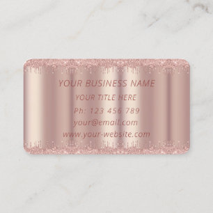 Rose Gold Business Card Custom Your Name Text Info