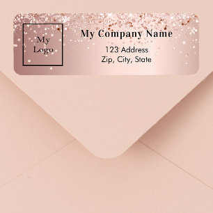 Rose gold business logo return address