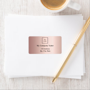 Rose gold business logo return address label