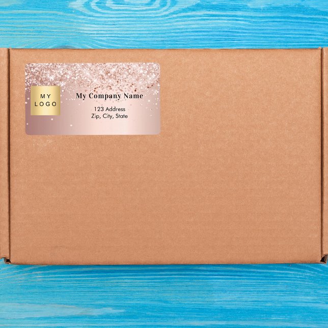 Rose gold business logo return address shipping (Creator Uploaded)