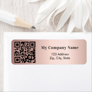 Rose gold business qr code return address