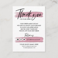 Rose Gold Business THANK YOU HANDLETTERED AND LOGO