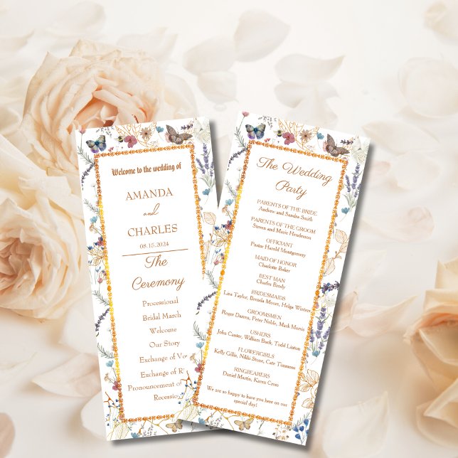 Rose Gold Butterfly Garden Flat Program Programme (Creator Uploaded)