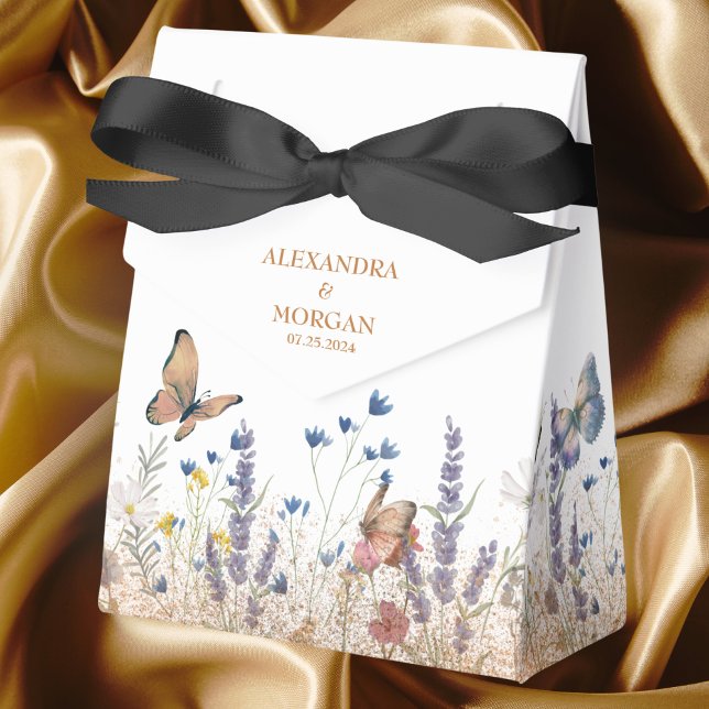 Rose Gold Butterfly Garden Wedding Favour Box (Creator Uploaded)