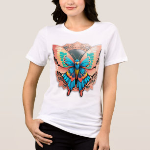 Rose Gold Butterfly Mandala Tri-Blend Shirt