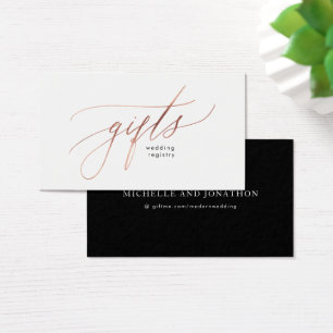 Rose Gold Calligraphy Modern Wedding Gift Registry