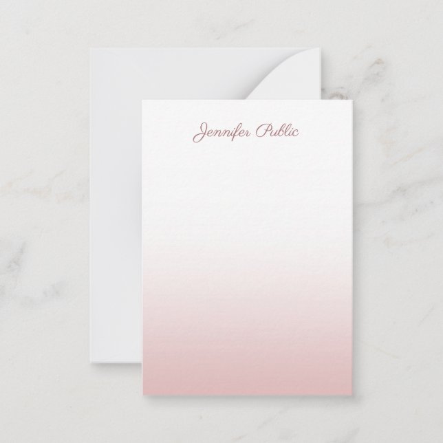 Rose Gold Calligraphy Script Name Stylish Template (Front)