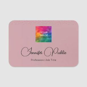 Rose Gold Calligraphy Script Template Elegant Name Tag