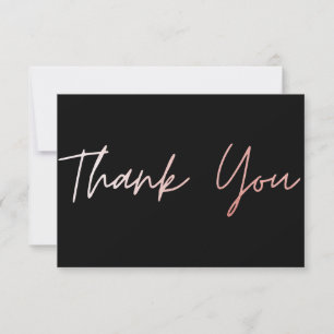 Rose Gold Calligraphy Thank You Card