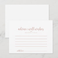 Rose Gold Calligraphy Wedding Advice Card