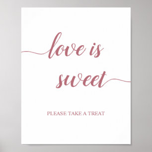 Rose Gold Calligraphy Wedding Love is Sweet Sign