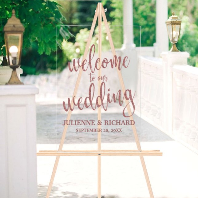 Rose Gold Calligraphy Wedding Welcome Sign (Creator Uploaded)