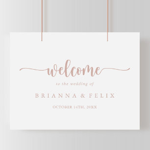 Rose Gold Calligraphy Wedding Welcome Sign