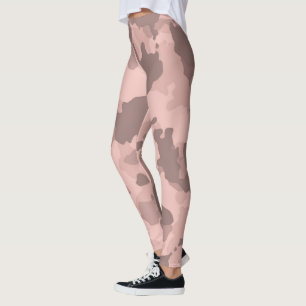 Rose Gold Camouflage Camo Pattern Military Leggings