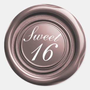 Rose Gold Candle Wax Seal Drip Sweet 16 Wedding