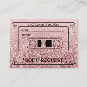 Rose Gold Cassette Wedding Song Request Insert