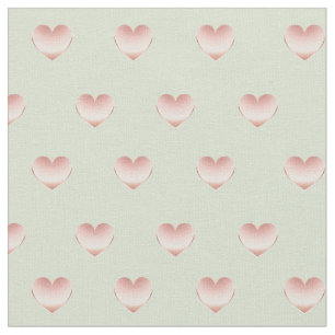 Rose Gold Champagne Metallic Hearts Pattern Fabric