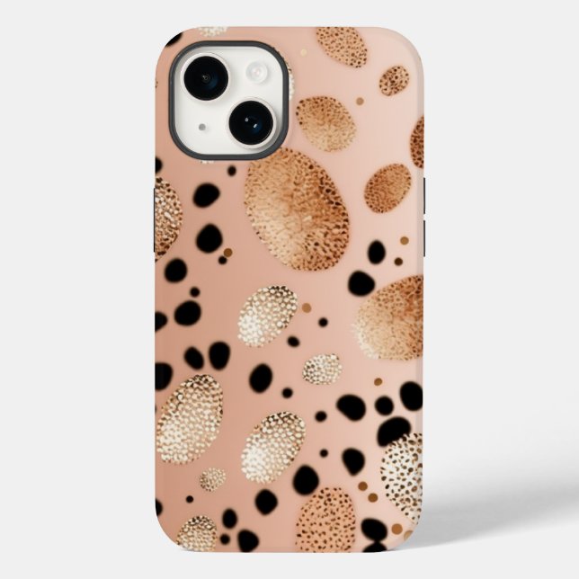 Rose Gold Cheetah Glitter iPhone Mate Tough Case (Back)