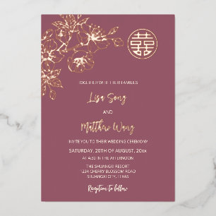 Rose Gold Cherry Blossom Chinese Wedding