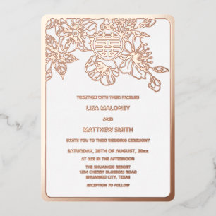 Rose Gold Cherry Blossom Chinese Wedding