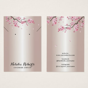 Rose Gold Cherry Blossom Jewelry Earring Display