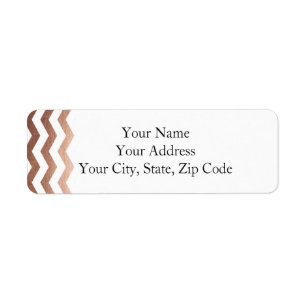 Rose Gold Chevron Address Label