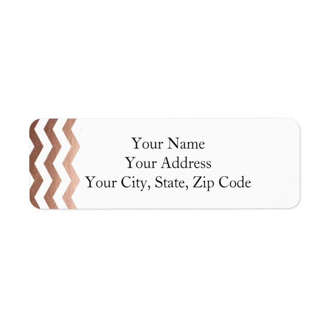 Rose Gold Chevron Address Label (Front)