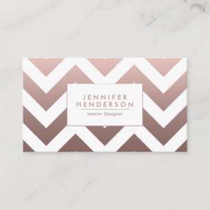 Rose Gold Chevrons Business Card