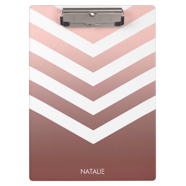 Rose Gold Chevrons Clipboard (Front)