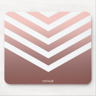 Rose Gold Chevrons Mouse Mat
