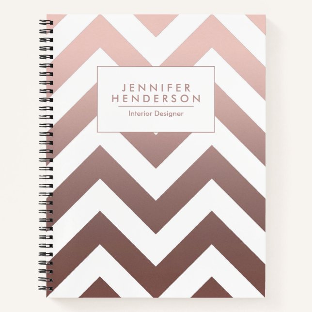 Rose Gold Chevrons Notebook (Front)