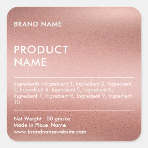 Rose Gold Chic Minimalist Brand Name Product Label