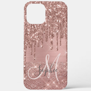 Rose Gold Chic Monogram iPhone 12 Pro Max Case
