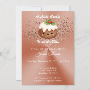 Rose Gold Christmas Cookie Baby Shower Invitation