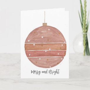 Rose Gold Christmas Ornament Card
