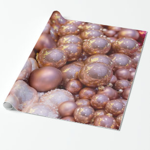 Rose Gold Christmas Ornaments Wrapping Paper