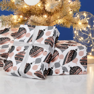 Rose Gold Christmas Ornaments  Wrapping Paper