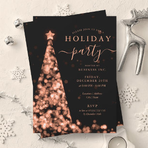 Rose Gold Christmas Tree Company Holiday Party  Invitation