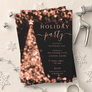 Rose Gold Christmas Tree Company Holiday Party Invitation