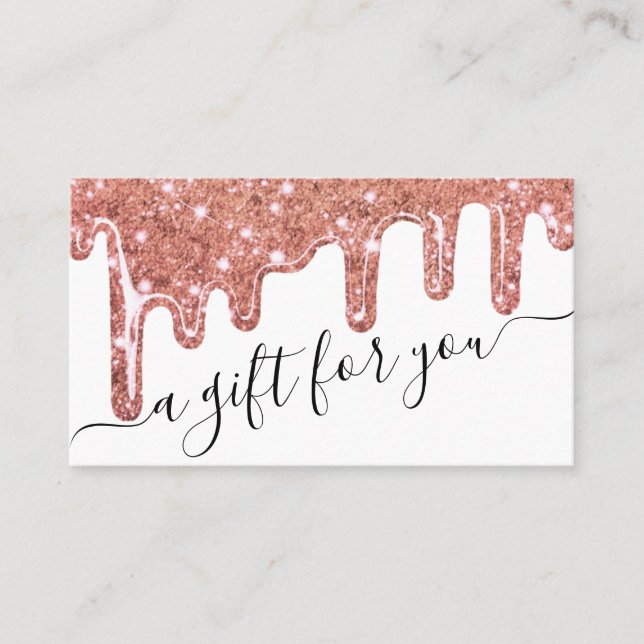 Rose Gold Chunky Glitter Drips Gift Certificate (Front)