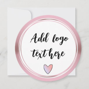 Rose Gold Circle Rings Border Glitter Custom logo Invitation
