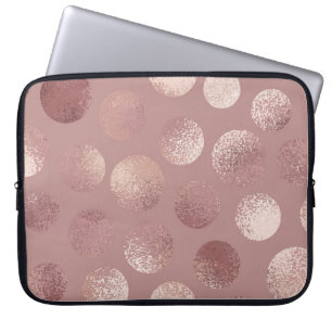 Rose Gold Circles: Vintage Abstract Laptop Sleeve