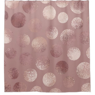 Rose Gold Circles: Vintage Abstract Shower Curtain
